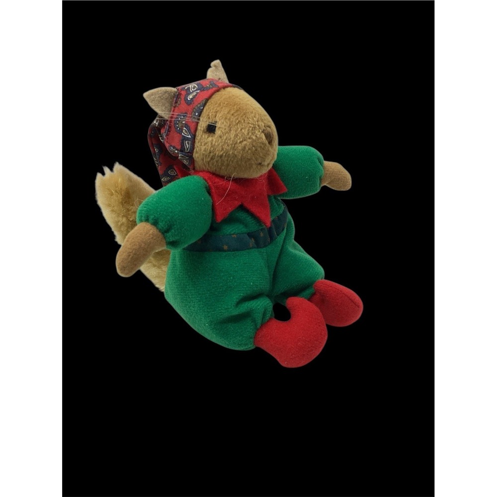 Hallmark Scofield Squirrel Santa's Little Friends Small Plush Elf Hat BELL 5"